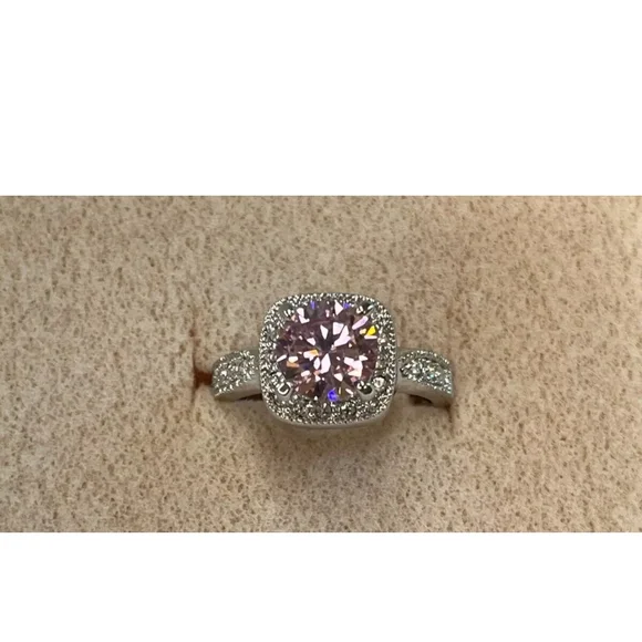 Swarovski Elegant Silver and Pink Ring